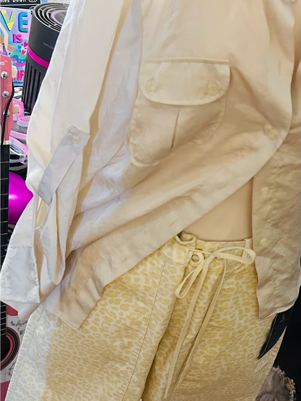 Roark Cream Button-Front pants